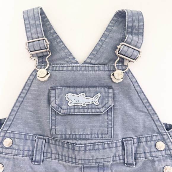 Gymboree 2003 Cotton Cargo Overalls Shark Nautical Blue 3-6M - Picture 2 of 6
